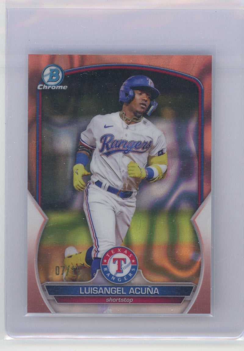 Luisangel Acuna 2023 Bowman Chrome rose gold lava refractor 