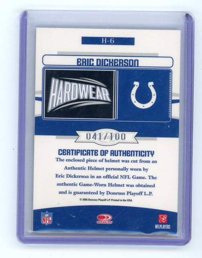 Eric Dickerson 2006 Donruss Leaf Limited Hardwear Game Worn Helmet #'d 041/100