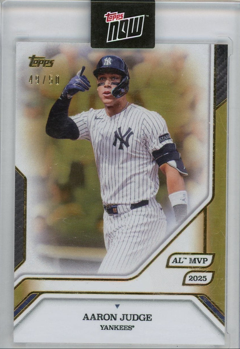 Aaron Judge 2025 Topps Now AL MVP Gold #'d 49/50