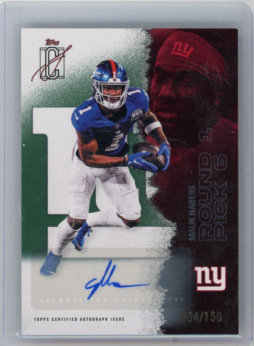 Malik Nabers 2025 Topps Signature Class Football Autograph #'d 004/150