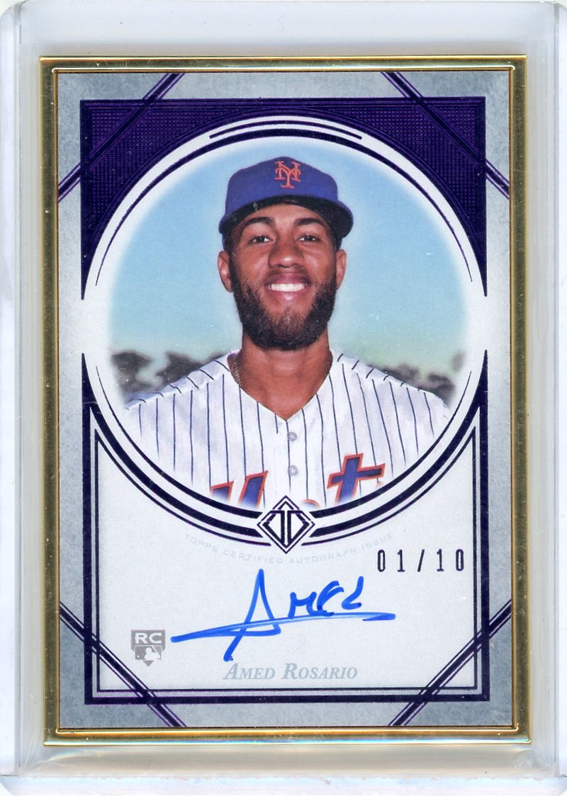 Amed Rosario 2018 Topps Transcendent gold frame purple autograph 