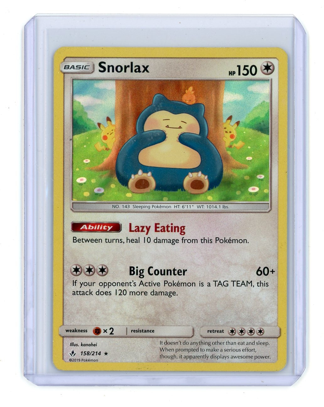 Snorlax 2019 Pokemon rare holo 158/214