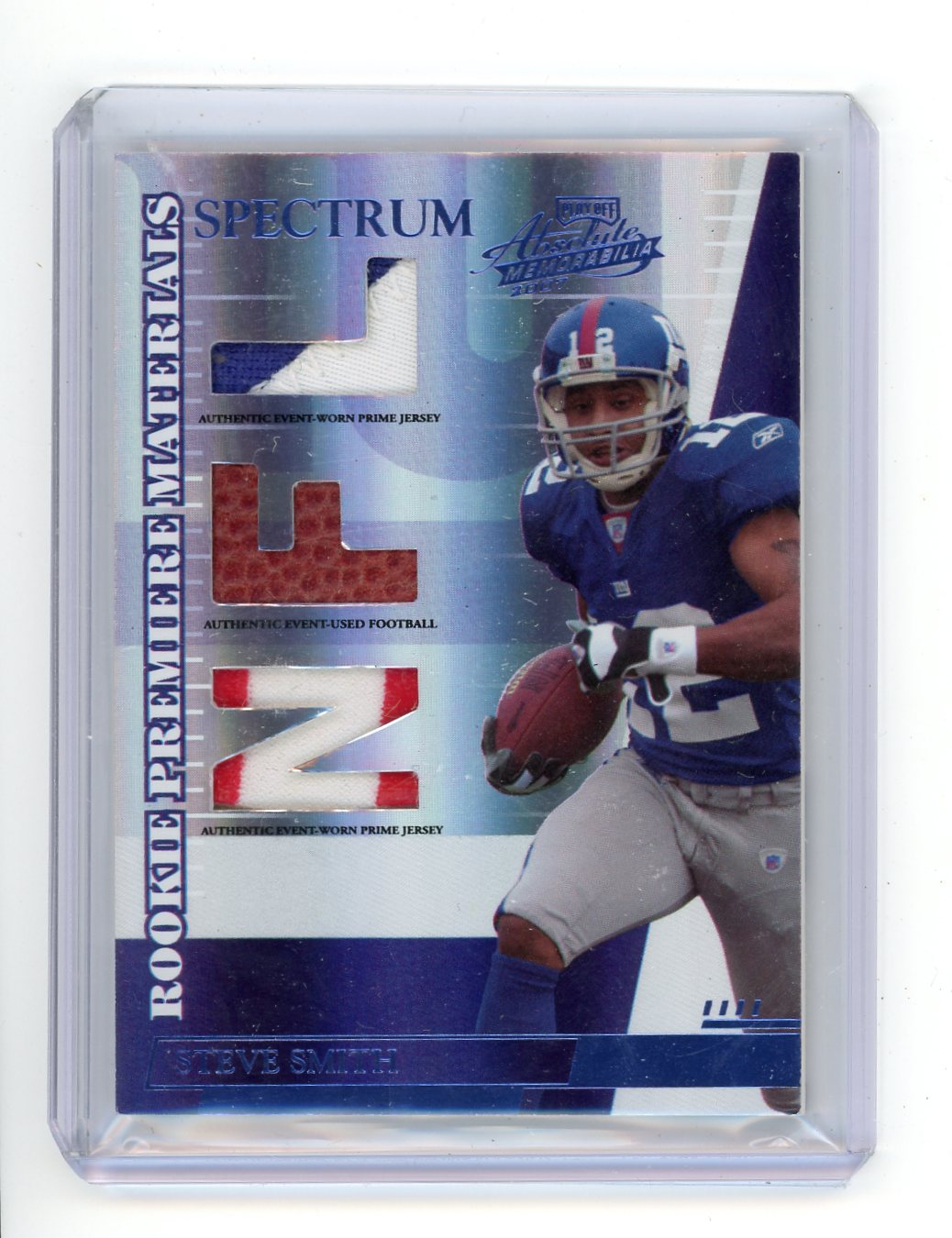 Steve Smith 2007 Playoff Absolute Rookie Premiere Materials Spectrum #'d 062/100