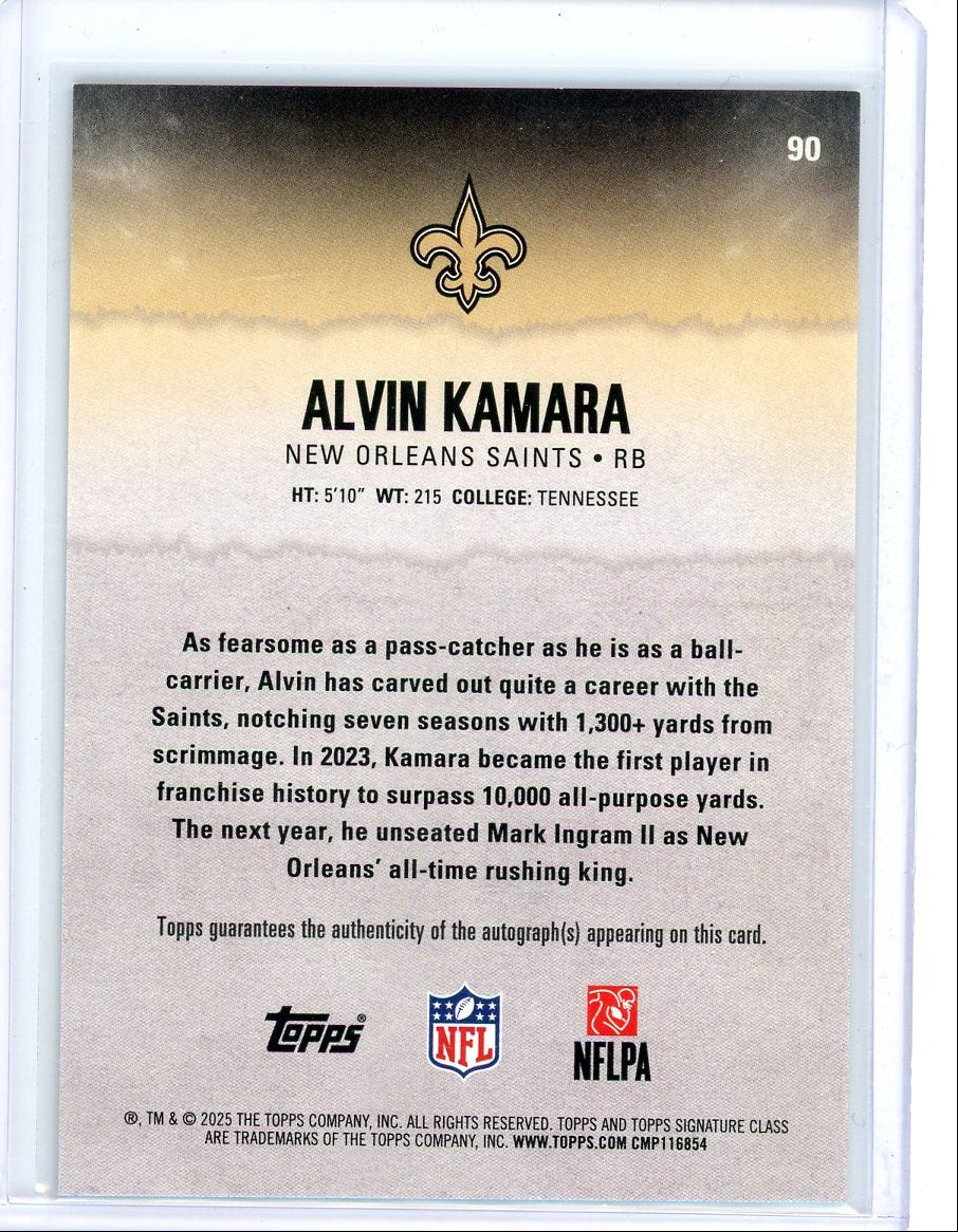 Alvin Kamara 2025 Topps Signature Class Football Autograph #'d 274/275