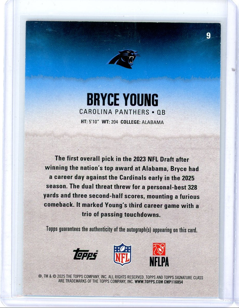 Bryce Young 2025 Topps Signature Class Football Autograph Purple #'d 033/100