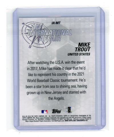 Mike Trout 2018 Topps Chrome Update An International Affair