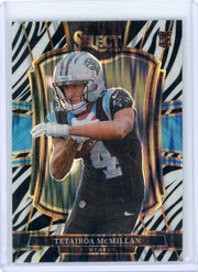 Tetairoa McMillan 2025 Panini Select Rookie Zebra Flash SSP