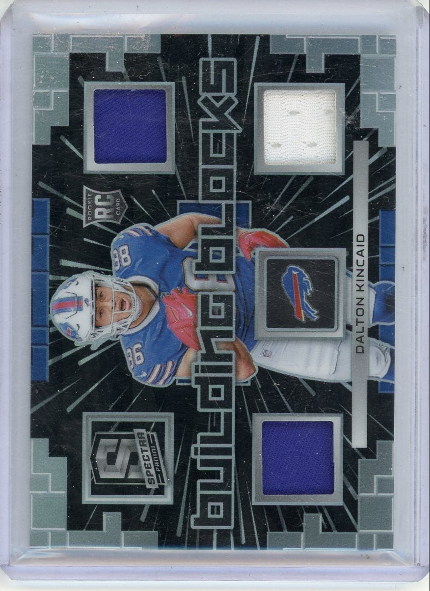 Dalton Kincaid 2023 Panini Spectra Building Blocks Triple Relic RC #'d 53/75