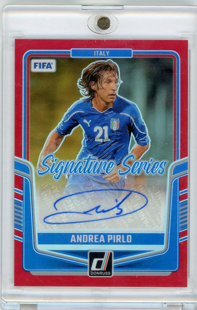 Andrea Pirlo 2024 Donruss Soccer Signature Series Red Prizm Auto 