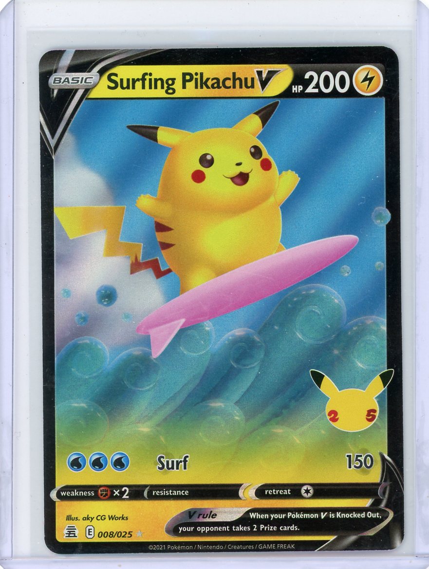 Surfing Pikachu V 2021 Pokemon Celebrations #008/025