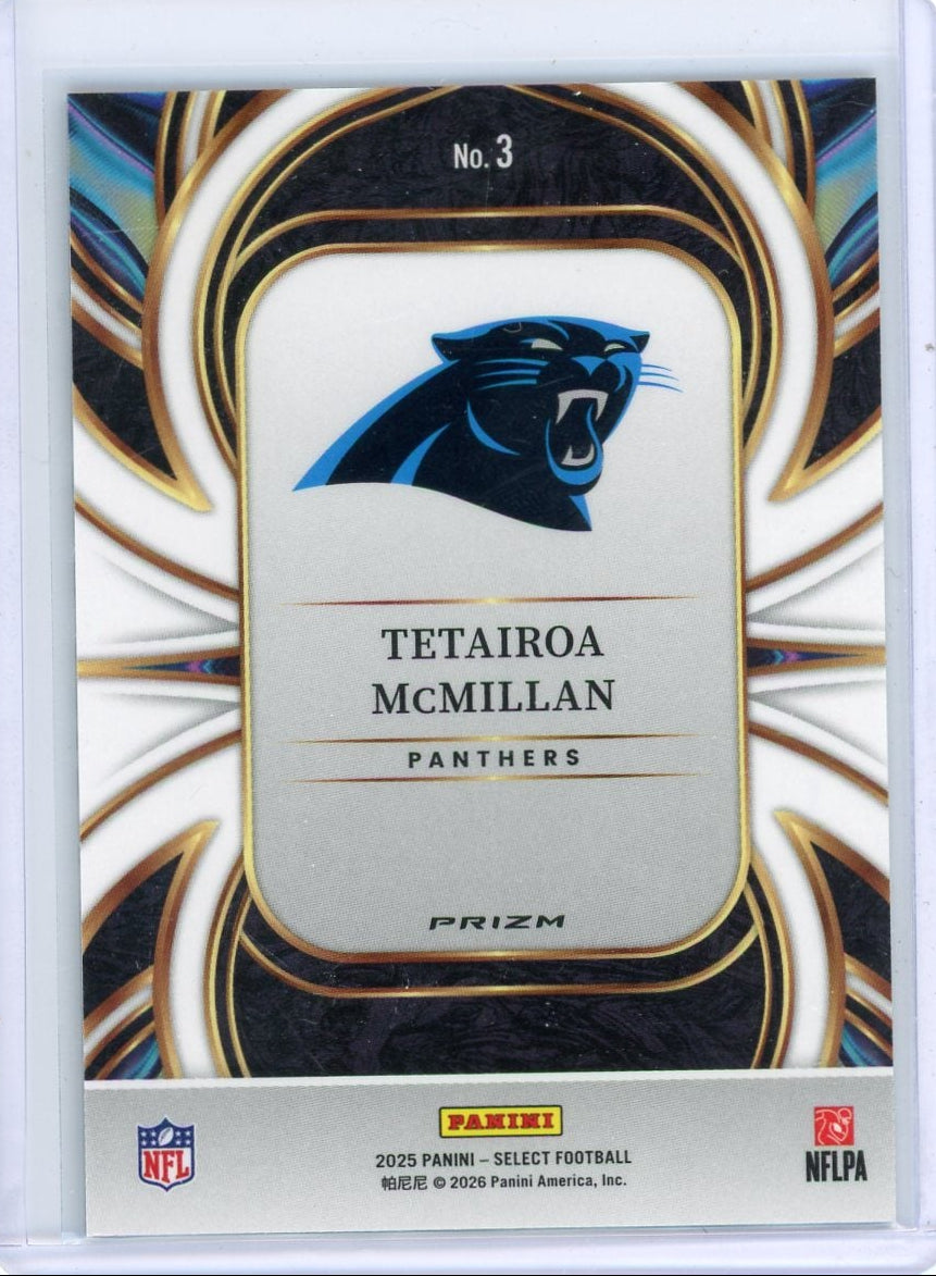Tetairoa McMillan 2025 Panini Select On Target Rookie Zebra SSP