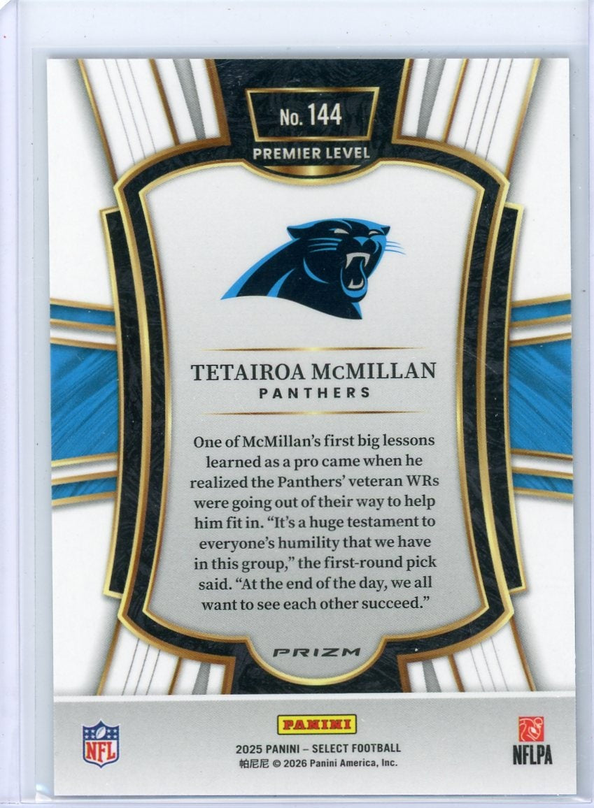Tetairoa McMillan 2025 Panini Select Rookie Zebra Flash SSP