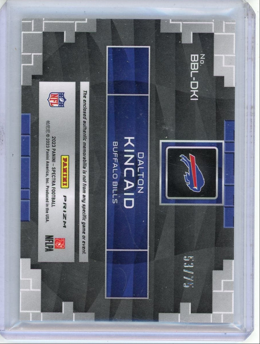 Dalton Kincaid 2023 Panini Spectra Building Blocks Triple Relic RC #'d 53/75