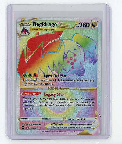 Regidrago VSTAR 2022 Pokémon rare lucky rainbow holo 201/195