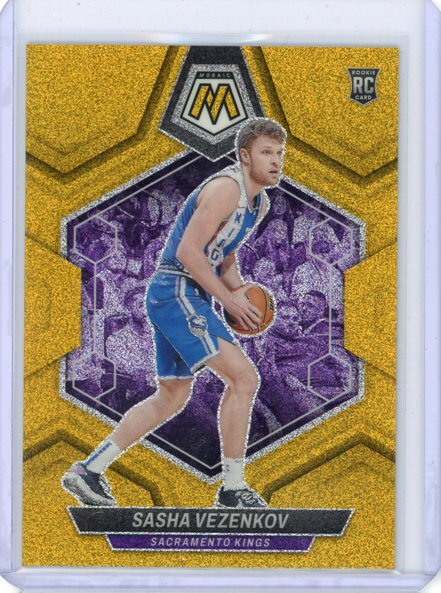 Sasha Vezenkov 2023-24 Panini Mosaic Gold Glitter RC #'d 3/5