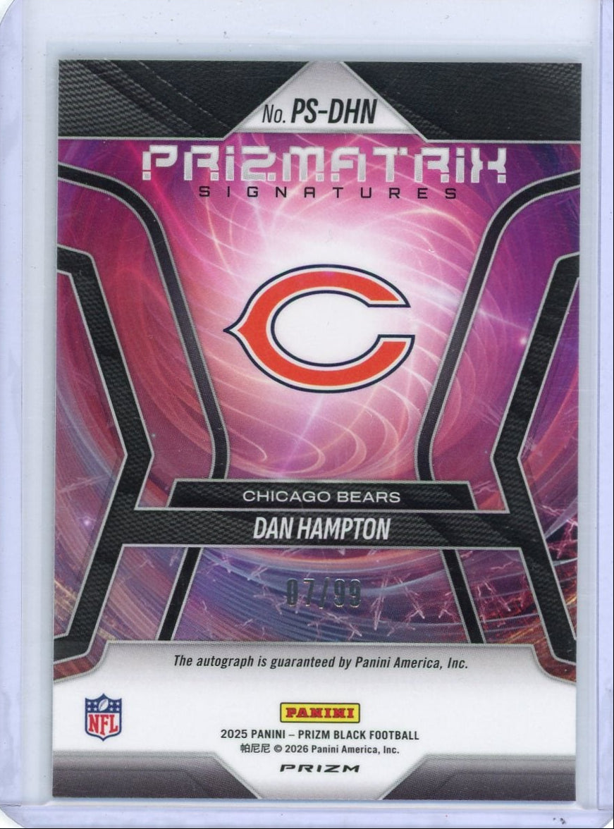 Dan Hampton 2025 Panini Prizm Black Prismatrix Autograph Red #'d 07/99