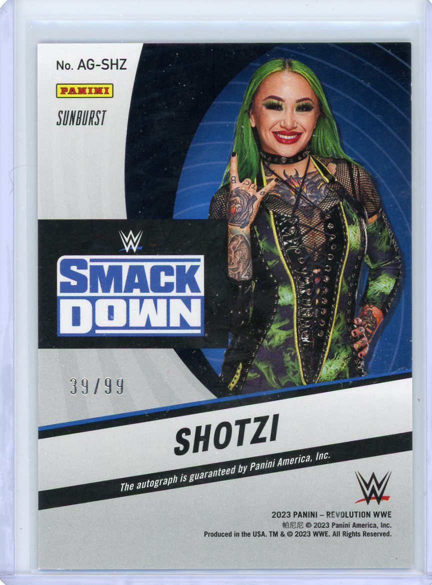 Shotzi 2023 Panini Revolution Sunburst autograph #'d 39/99