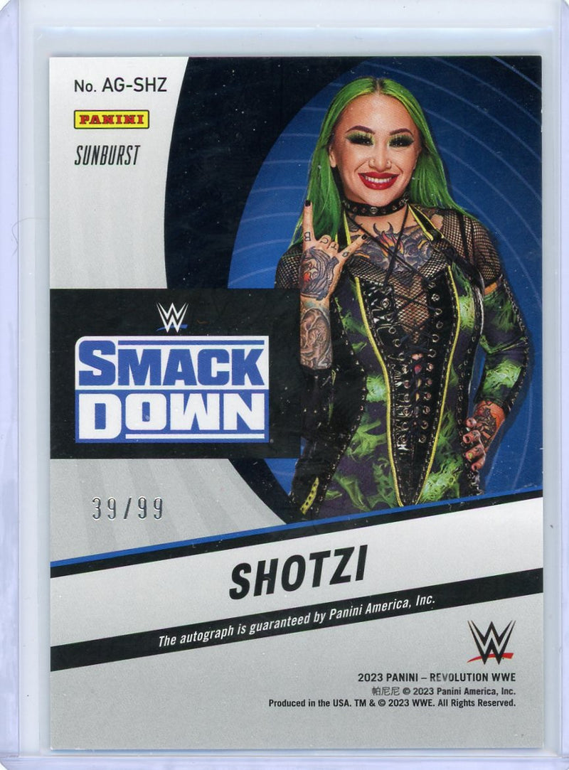 Shotzi 2023 Panini Revolution Sunburst autograph 