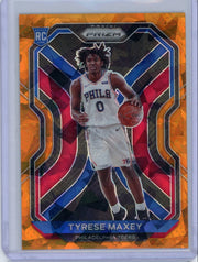 Tyrese Maxey 2020-21 Panini Prizm orange ice prizm RC