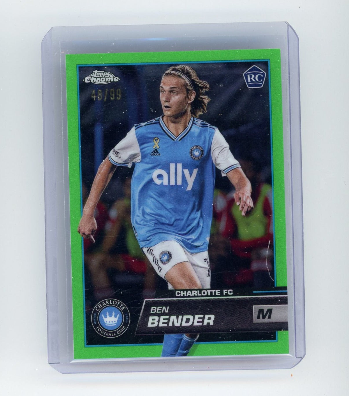 Ben Bender 2023 Topps Chrome MLS neon green refractor rookie card #'d 48/99