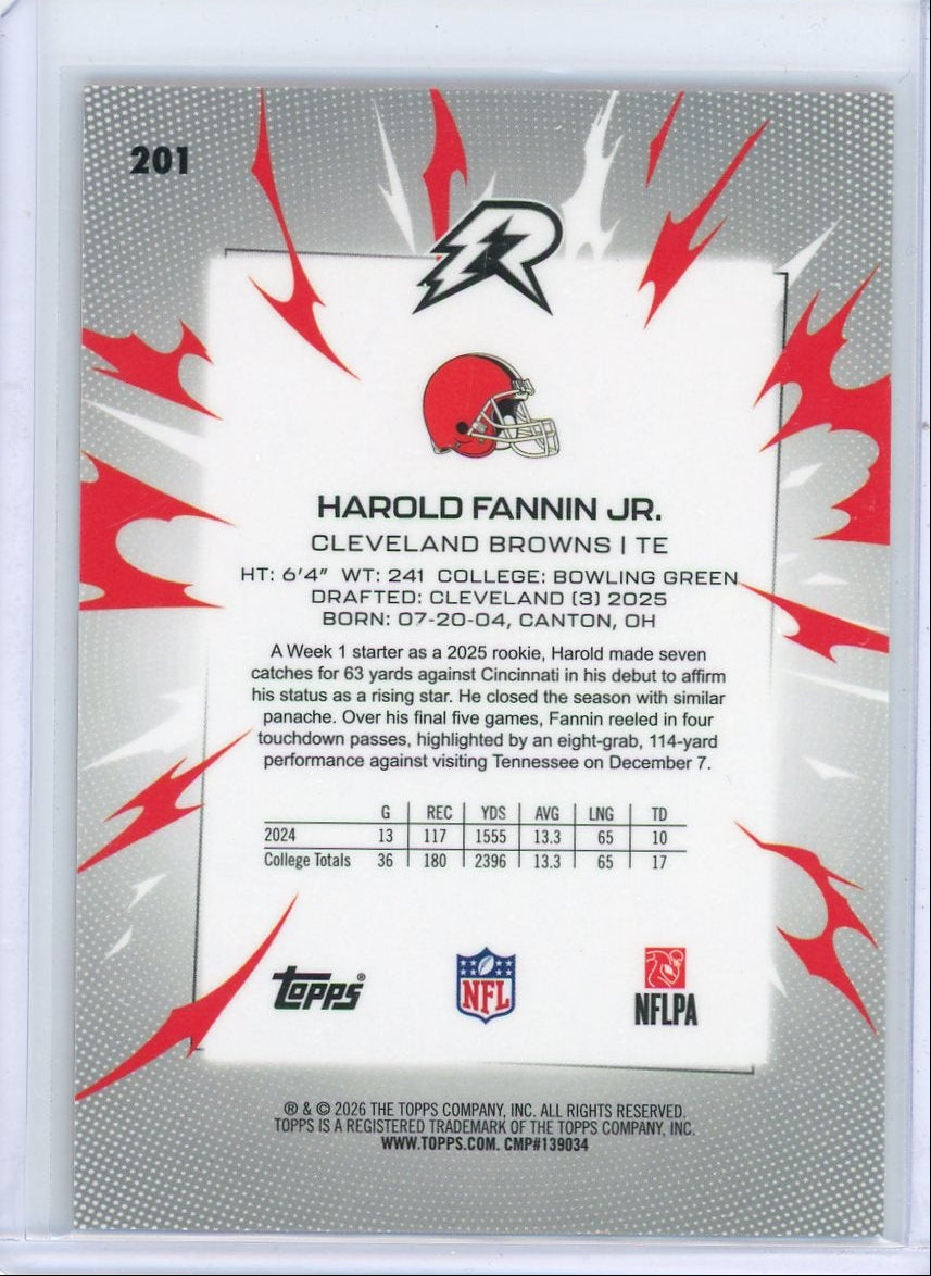 Harold Fannin Jr. 2025 Topps Resurgence Football Rookie Orange #'d 20/25
