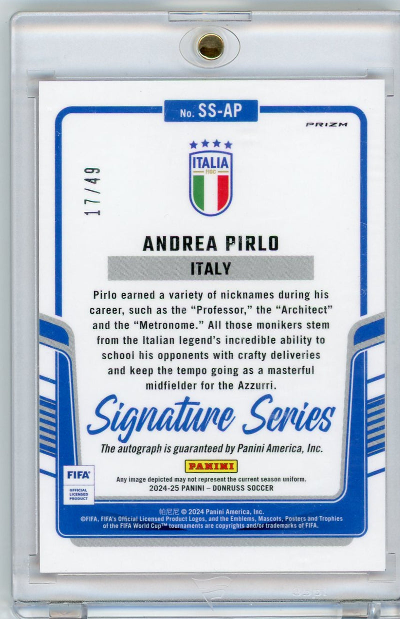 Andrea Pirlo 2024 Donruss Soccer Signature Series Red Prizm Auto 