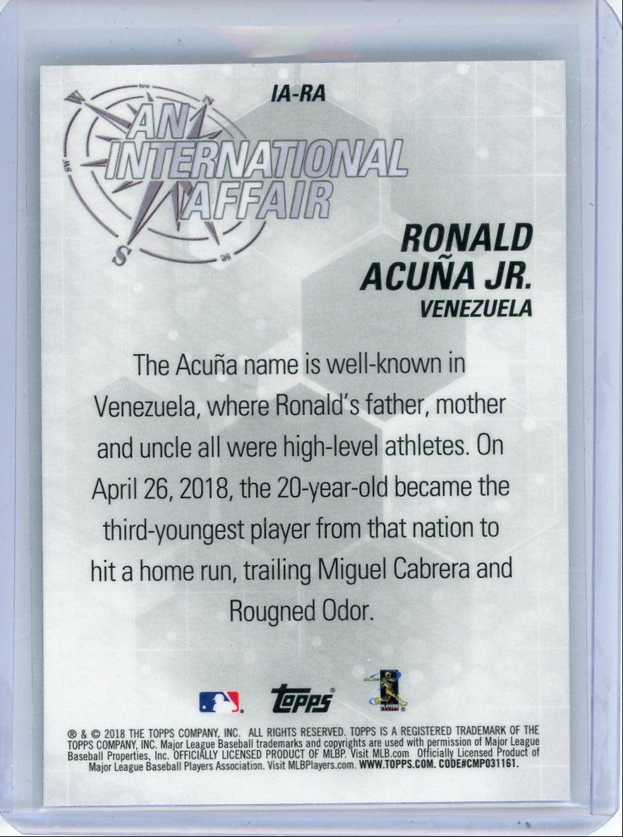 Ronald Acuna Jr. 2018 Topps Chrome An International Affair Refractor RC