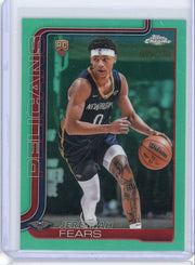 Jeremiah Fears 2025-26 Topps Chrome aqua ref. rookie card #'d 096/199