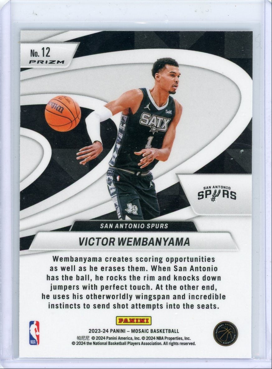 Victor Wembanyama 2023 Panini Mosaic Give and Go Silver Mosaic Rookie