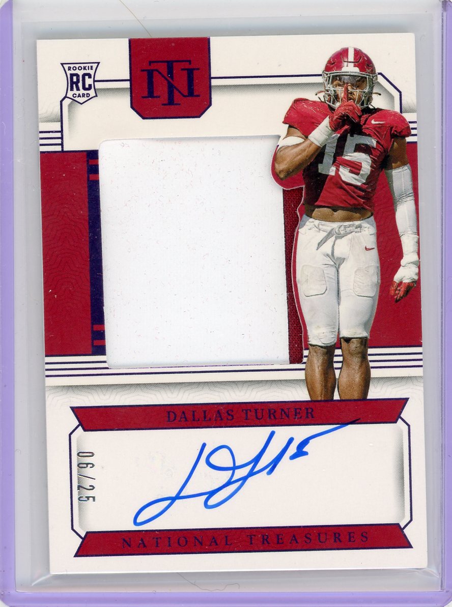 Dallas Turner 2024 Panini National Treasures Collegiate RPA #'d 06/25