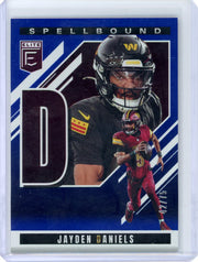 Jayden Daniels 2025 Panini Donruss Elite Spellbound "D" blue #'d 42/75