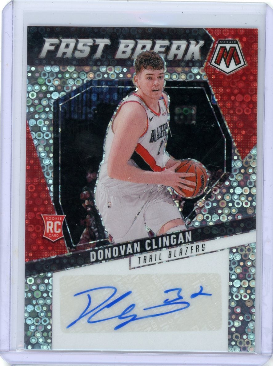Donovan Clingan 2024-25 Panini Mosaic Fast Break Auto RC