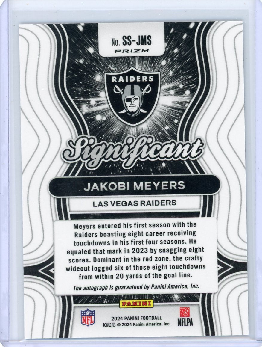 Jakobi Myers 2024 Panini Football Significant Auto