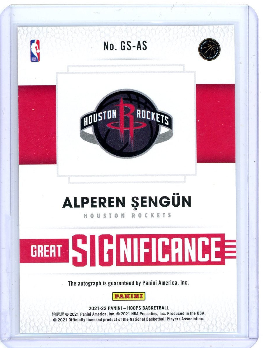 Alperen Şengün 2021-22 Panini NBA Hoops Great Significance Auto RC