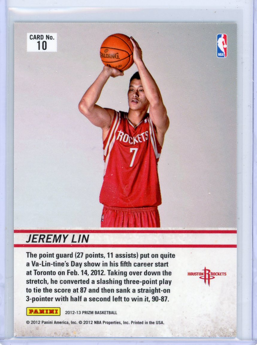 Jeremy Lin 2012-13 Panini Prizm Downtown Bound silver prizm