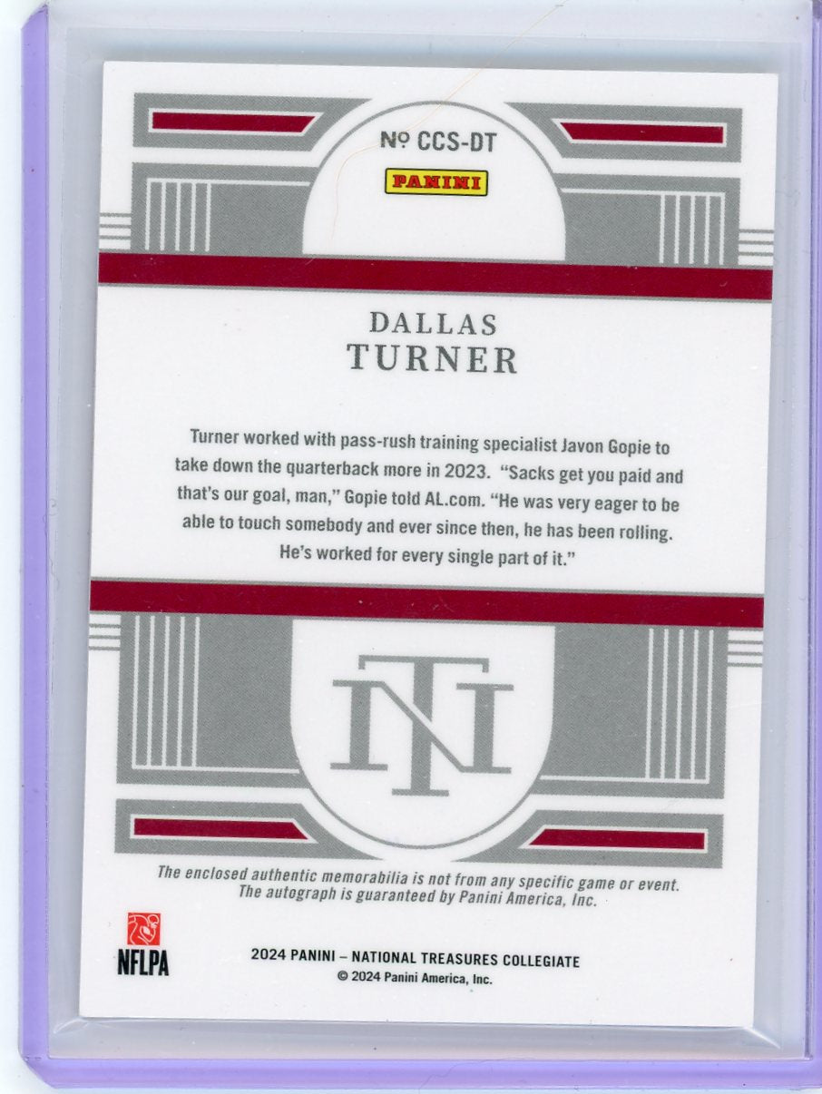 Dallas Turner 2024 Panini National Treasures Collegiate RPA #'d 06/25