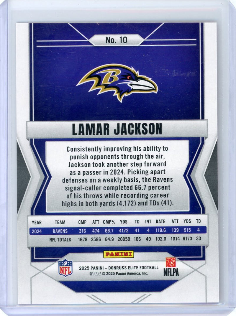 Lamar Jackson 2025 Panini Donruss Elite orange 