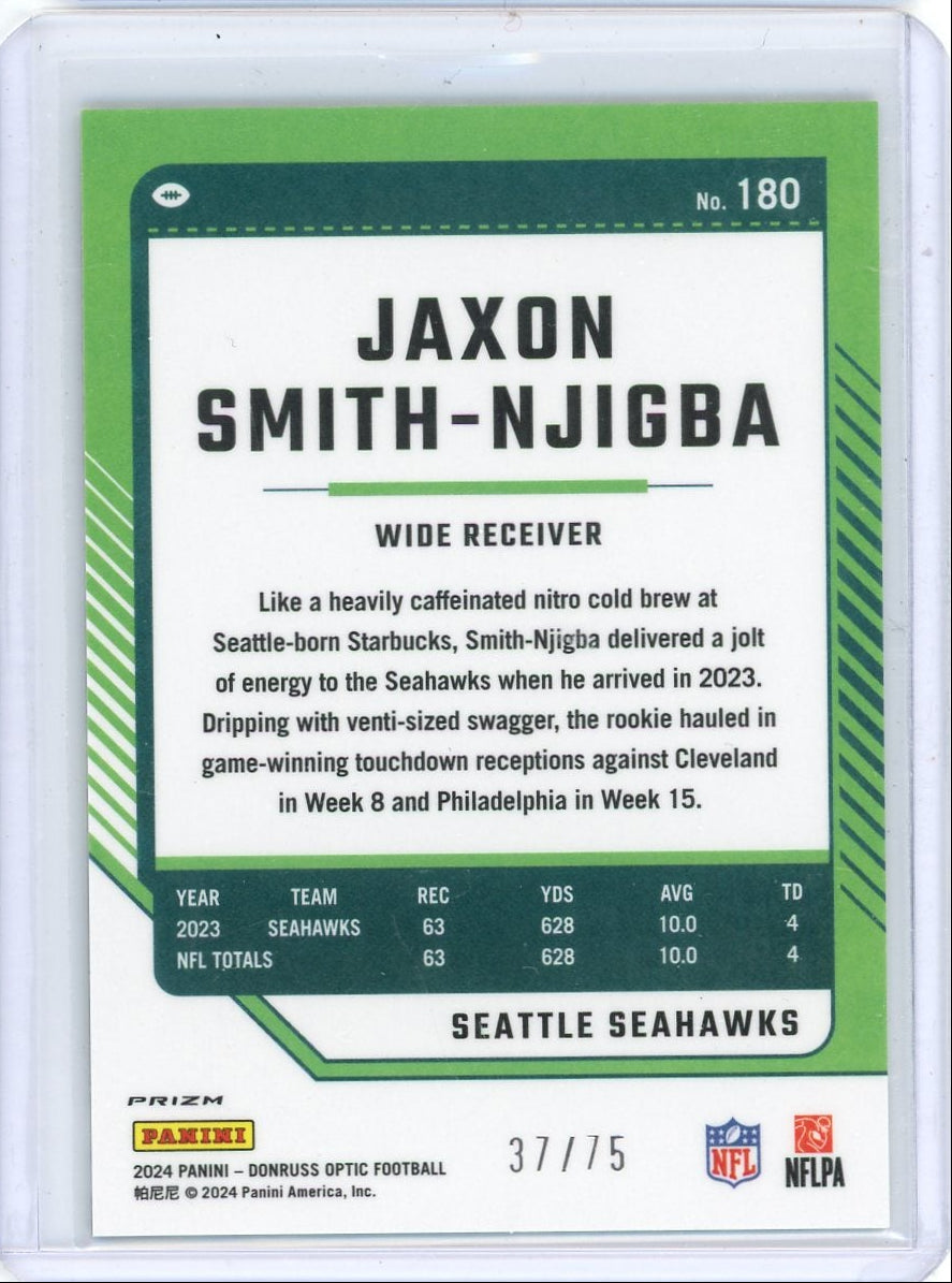 Jaxon Smith-Njigba 2024 Panini Donruss Optic Electricity prizm #'d 37/75