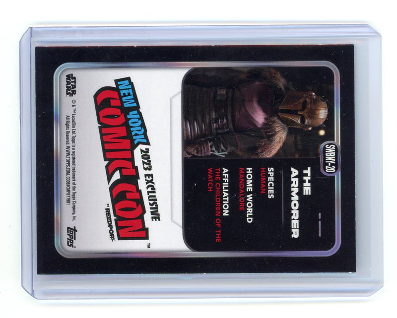 The Armorer 2023 Topps NYCC Star Wars blue speckled 