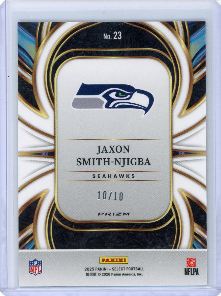 Jaxon Smith-Njigba 2025 Panini Select On Target gold laser prizm #'d 10/10