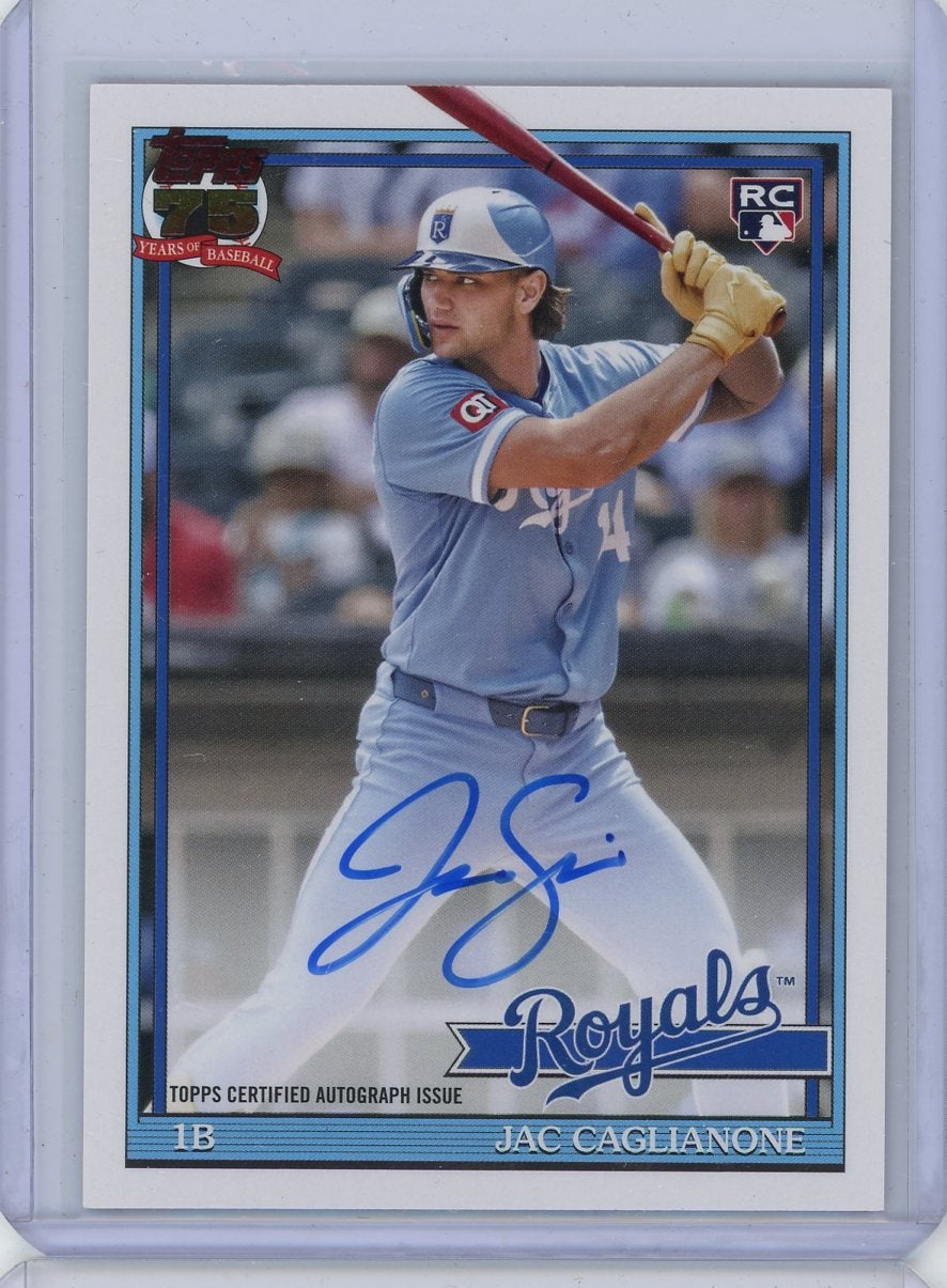 Jac Caglianone 2026 Topps Series 1 1991 autograph rookie card
