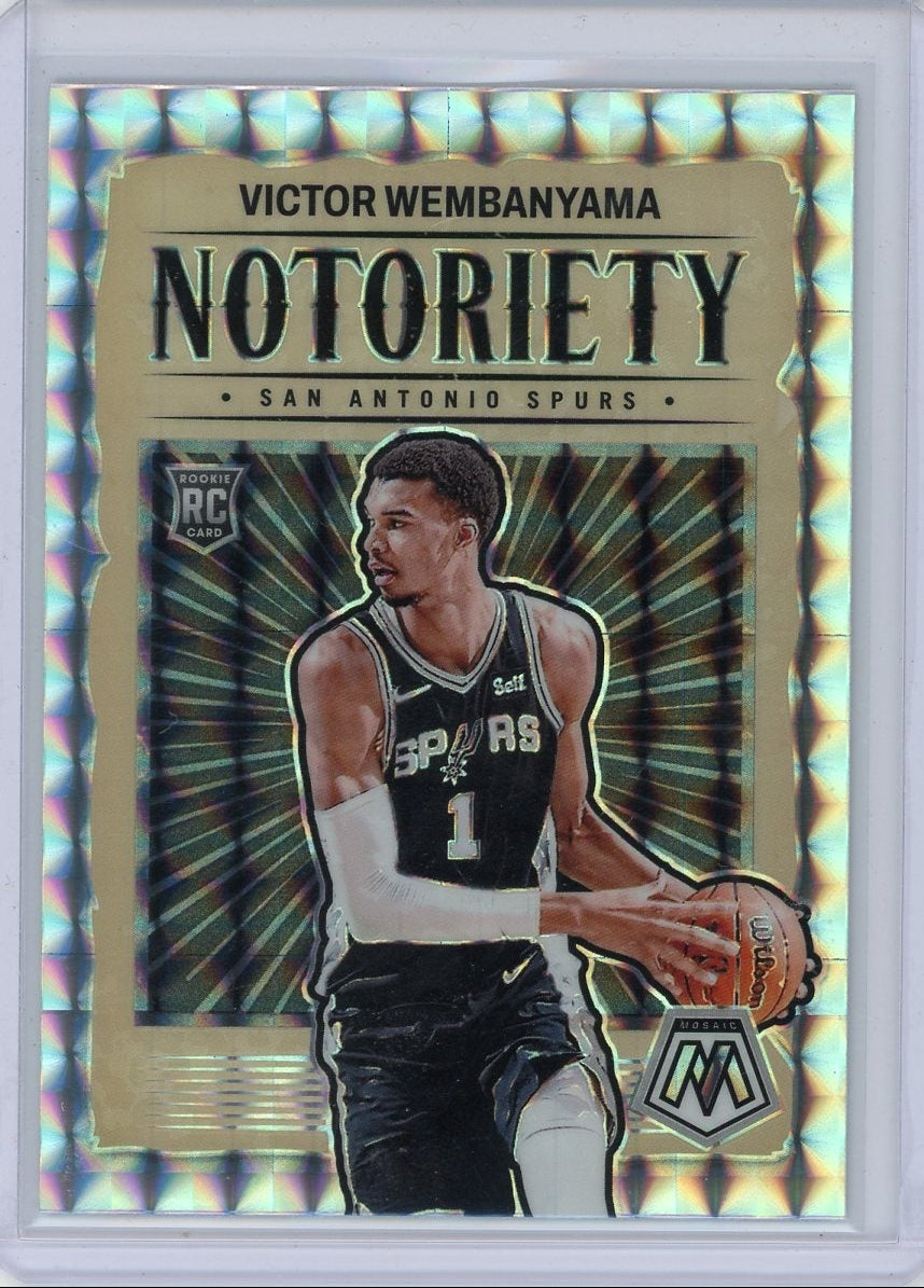 Victor Wembanyama 2023-24 Panini Mosaic Notoriety Mosaic rookie card