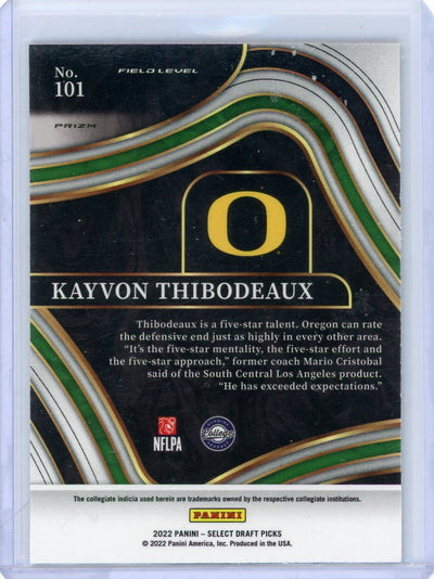 Kayvon Thibodeaux 2022 Panini Select Draft Picks Gold Lazer Prizm Field Level