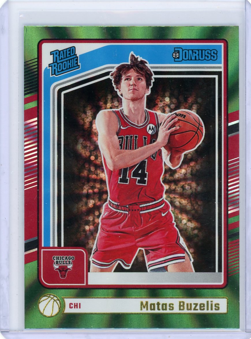Matas Buzelis 2024-25 Panini Donruss Rated Rookie Holo Green Laser