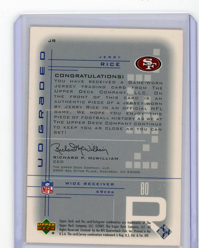 Jerry Rice 2001 Upper Deck Graded Game Used Patch