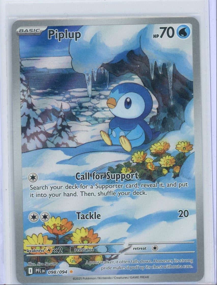 Piplup Pokémon Phantasmal Flames Illustration Rare #098/094