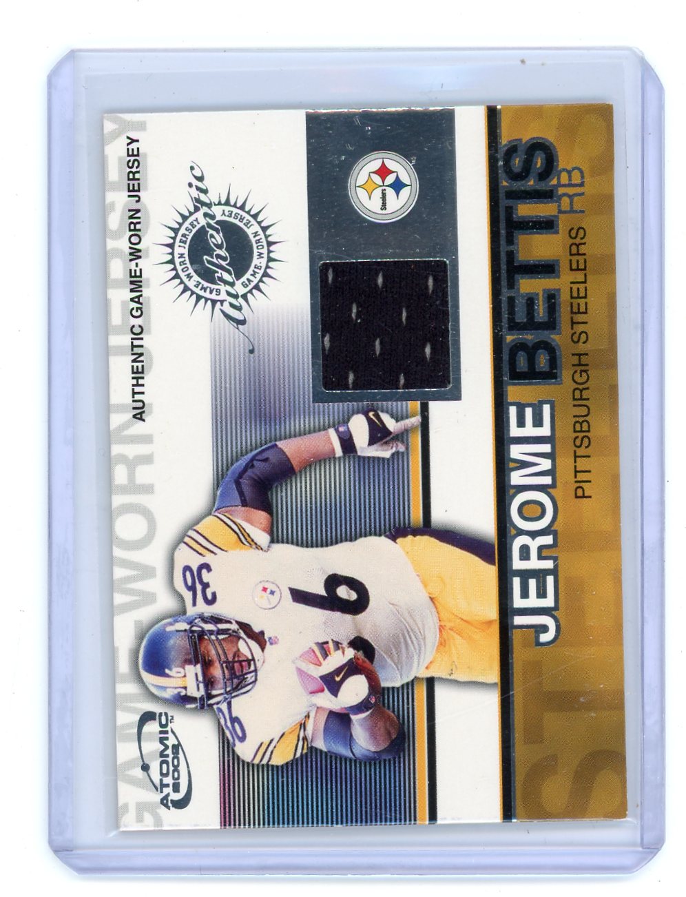 Jerome Bettis 2002 Atomic Authentic Game Worn Jersey #72