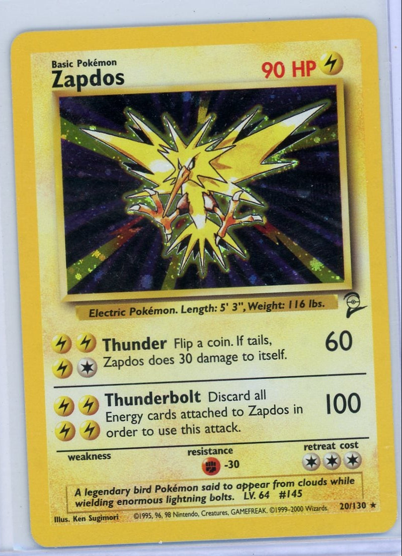 Zapdos Pokémon Base Set 2 Holo #20/130