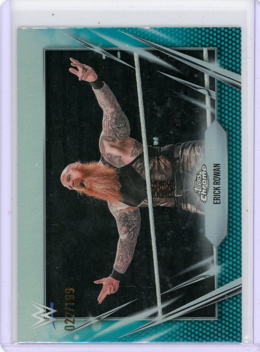 Erick Rowan 2026 Topps Chrome WWE Aqua Refractor #'d 022/199