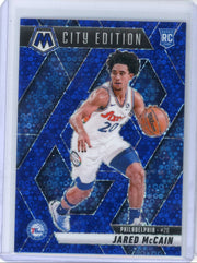 Jared McCain 2024-25 Panini Mosaic City Edition Fast Break Blue Mosaic RC #'d 38/85